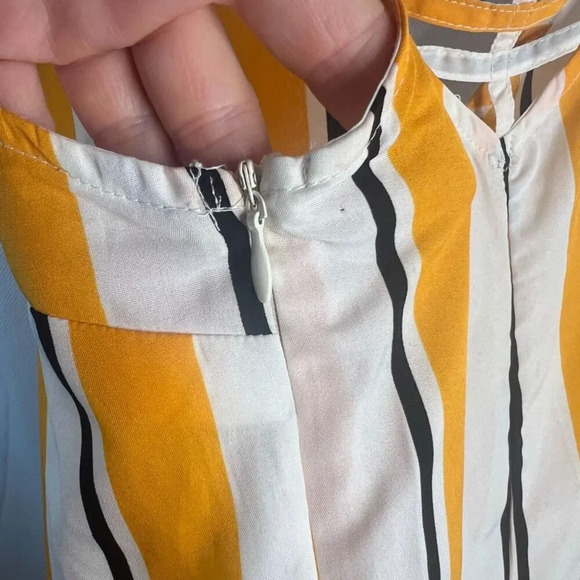 Ellen‎ Weaver NWT Spaghetti Strap Wide Leg Boho Striped Jumpsuit Size Small - Picture 7 of 12